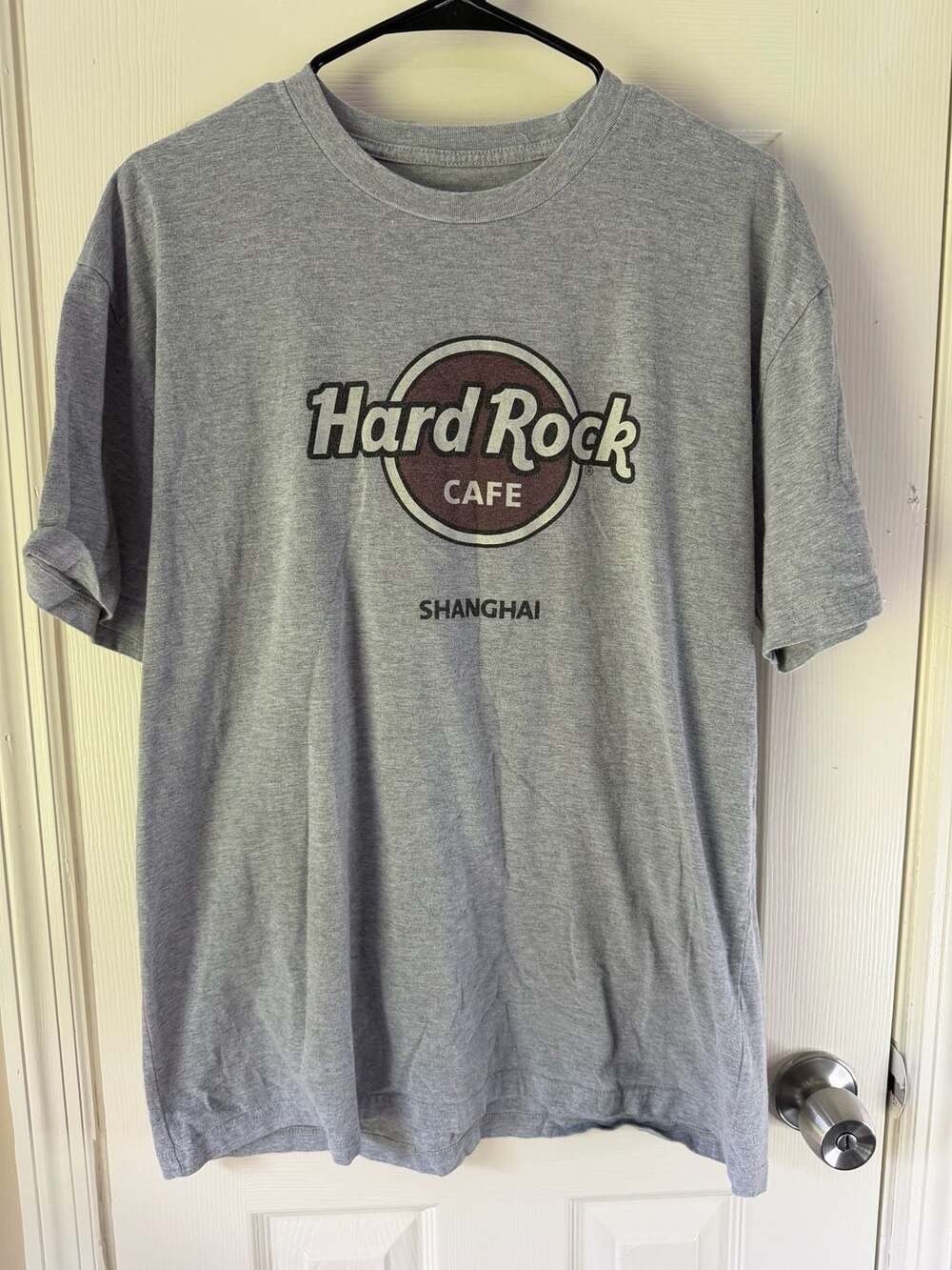 Hard Rock Cafe Shanghai Gray Graphic Short Sleeve T-Shirt